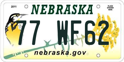 NE license plate 77WF62