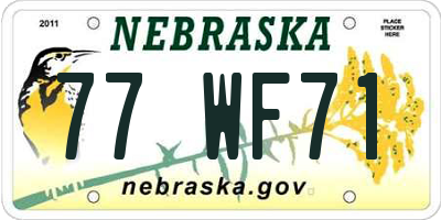 NE license plate 77WF71