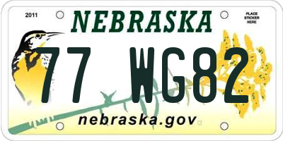 NE license plate 77WG82