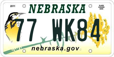 NE license plate 77WK84