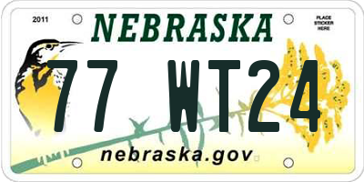 NE license plate 77WT24