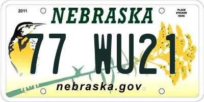 NE license plate 77WU21
