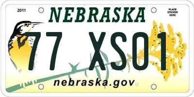 NE license plate 77XS01