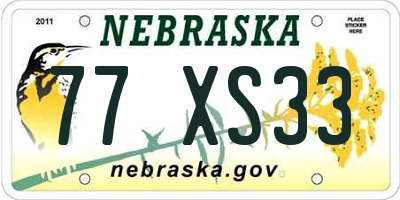 NE license plate 77XS33