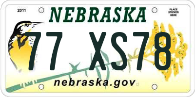 NE license plate 77XS78