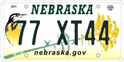 NE license plate 77XT44