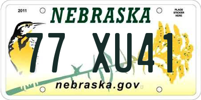 NE license plate 77XU41