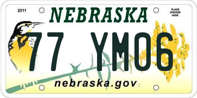 NE license plate 77YM06