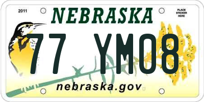 NE license plate 77YM08