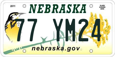 NE license plate 77YM24