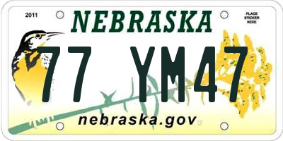 NE license plate 77YM47