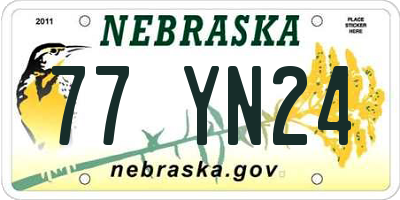 NE license plate 77YN24
