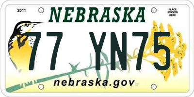 NE license plate 77YN75