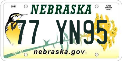 NE license plate 77YN95