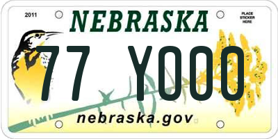 NE license plate 77YO00
