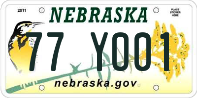 NE license plate 77YO01