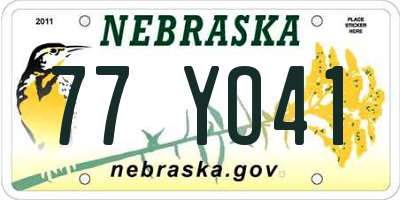 NE license plate 77YO41