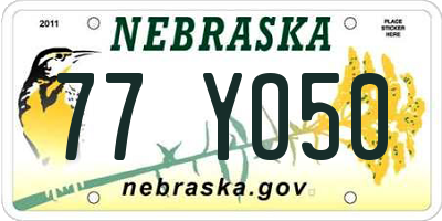 NE license plate 77YO50