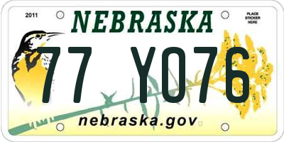 NE license plate 77YO76