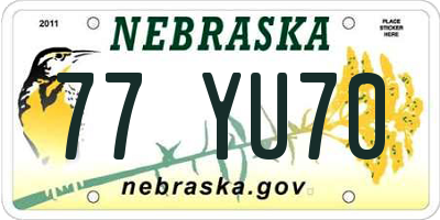 NE license plate 77YU70