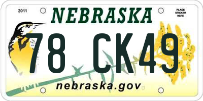 NE license plate 78CK49