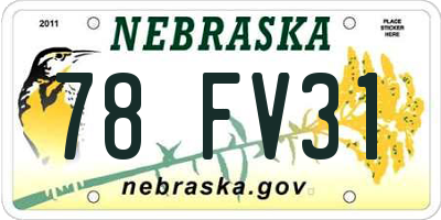 NE license plate 78FV31