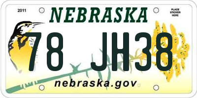 NE license plate 78JH38