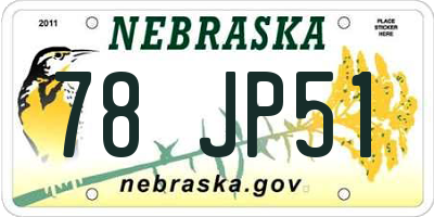 NE license plate 78JP51