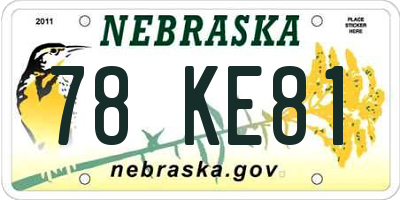 NE license plate 78KE81