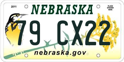 NE license plate 79CX22