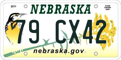 NE license plate 79CX42