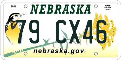 NE license plate 79CX46
