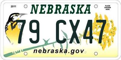 NE license plate 79CX47