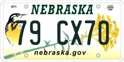 NE license plate 79CX70