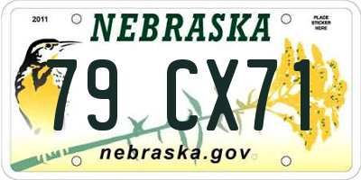 NE license plate 79CX71