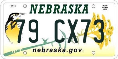 NE license plate 79CX73