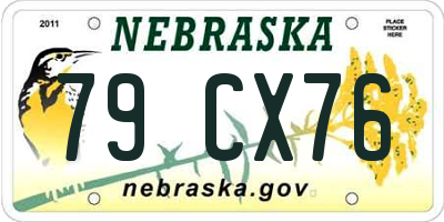 NE license plate 79CX76