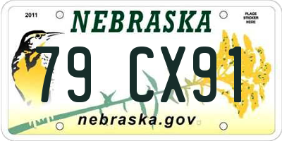NE license plate 79CX91