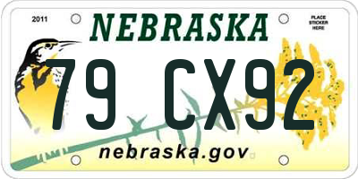 NE license plate 79CX92
