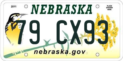 NE license plate 79CX93