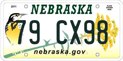 NE license plate 79CX98