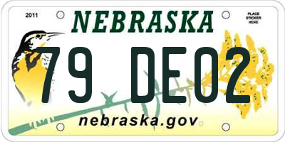 NE license plate 79DE02
