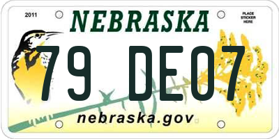 NE license plate 79DE07