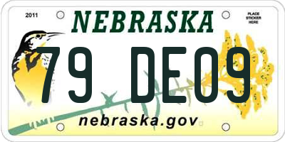 NE license plate 79DE09