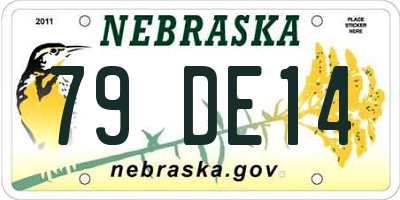 NE license plate 79DE14