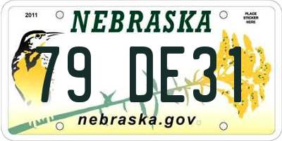 NE license plate 79DE31