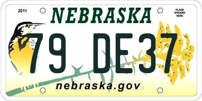 NE license plate 79DE37