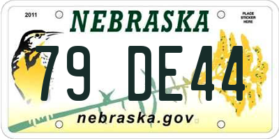NE license plate 79DE44