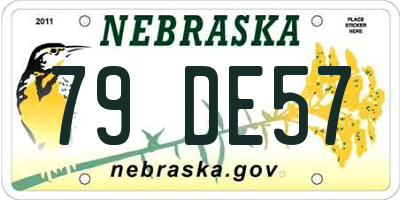 NE license plate 79DE57