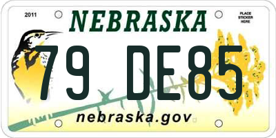 NE license plate 79DE85